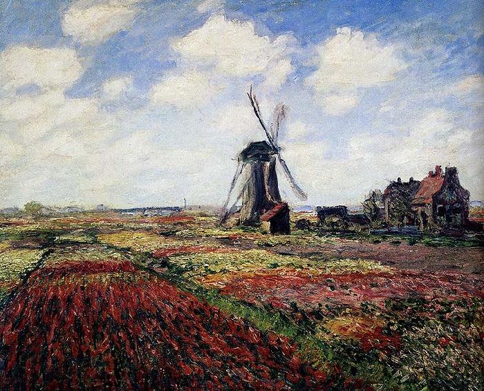 Claude Monet Tulip Fields With The Rijnsburg Windmill Germany oil painting art